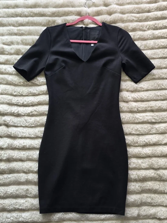 White House Black Market Black Short-Sleeve Sheath Dress - Picture 1 of 5